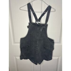 Zenana soft jean romper shorts size S